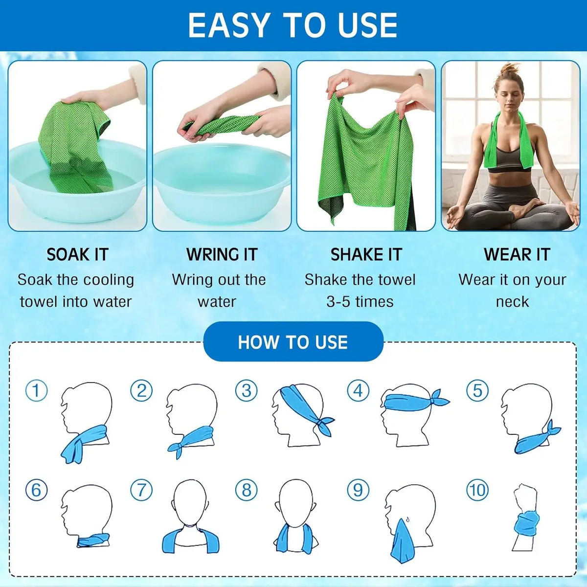 10-70pcs Cooling Towels for Neck and Face Sport Quick Drying Cool Towel Microfiber Cold Towel for Workout Yoga Camping Gym Club