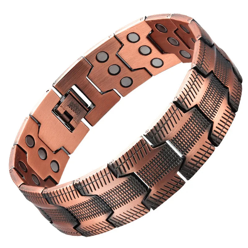 1PCS 3X Copper Bracelet for Men Pure Copper Magnetic Bracelet for Joint Pain with Strength Magnets Therapy Jewelry Gifts For Men