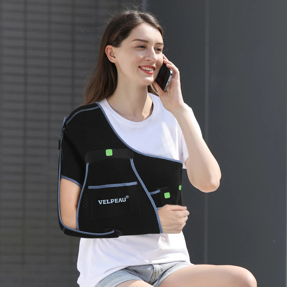 VELPEAU Breathable Shoulder Sling for Arm Fracture Dislocation and Rotator Cuff Tear, Shoulder Immobilizer for Both Arms
