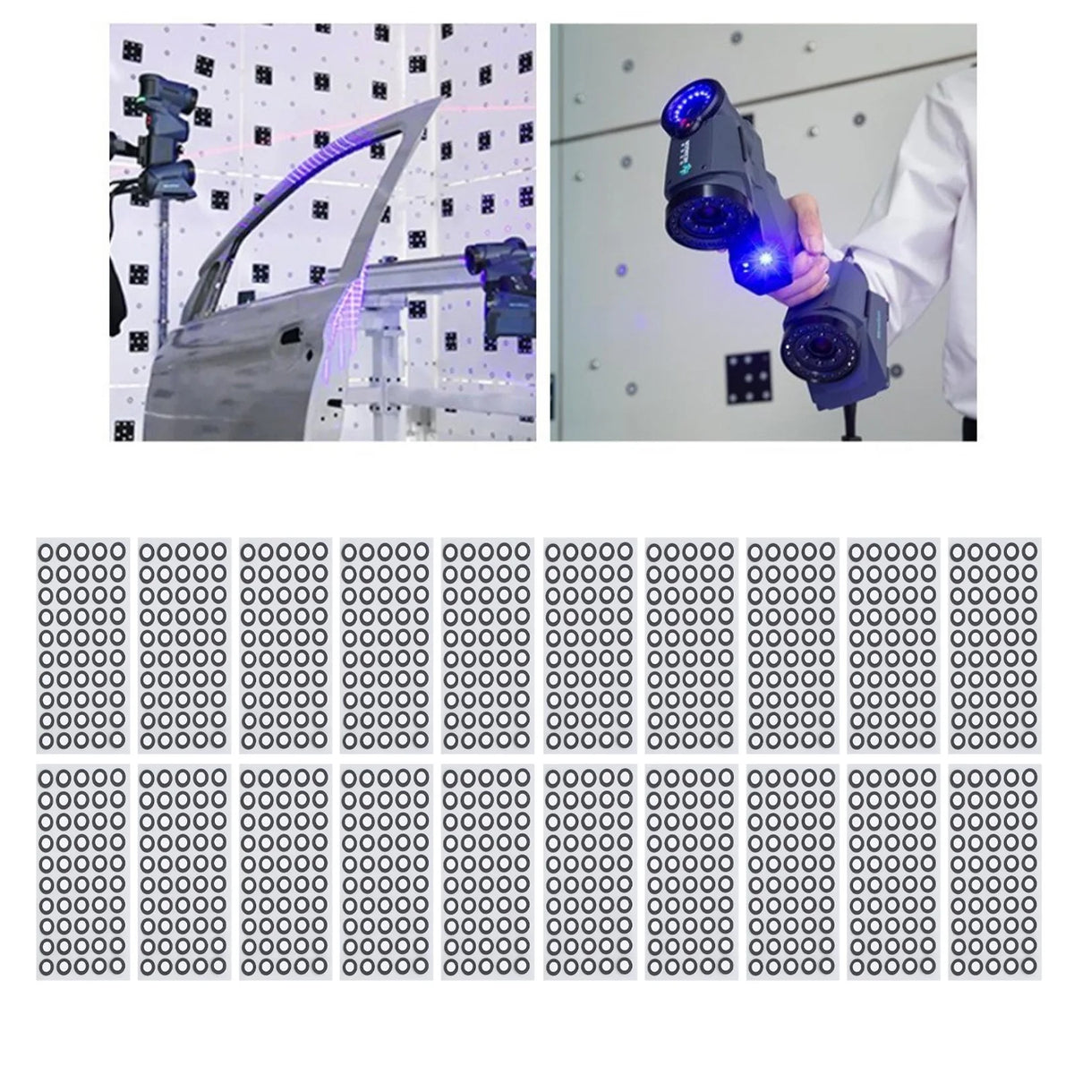 1000 Pcs/20 Sheets 3D Scanning Marker ID 6mm OD 10mm High Reflection Strong Adhesion 3D Tracking Dot Reference Point Marker