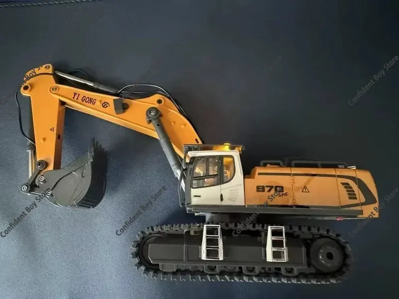 Mini Excavator 1/50 970 Electric Excavator Simulation Model With Lighting System Desktop Remote Control Excavator Model Toy