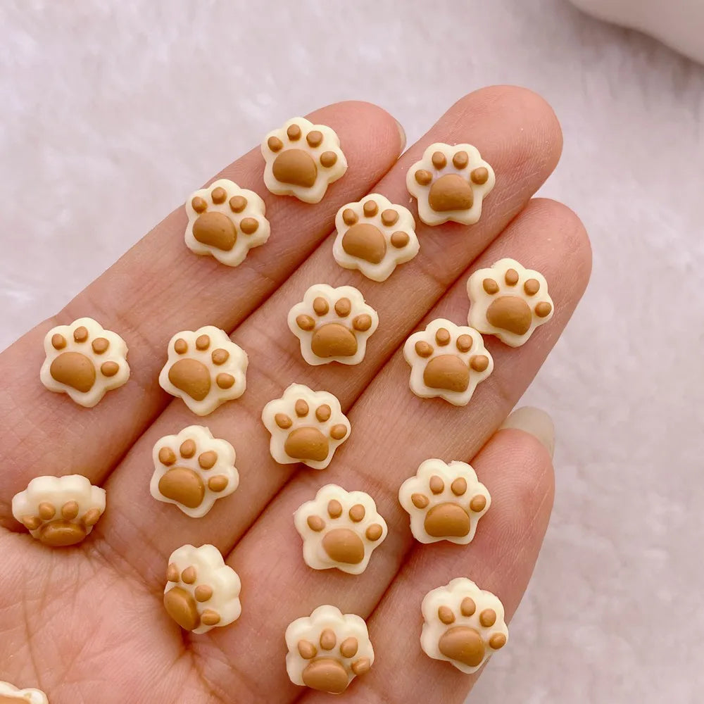 50 pieces mini cute cartoon popsicles, bear, rabbit series nail art charm flat bottom 3D nail decoration DIY nail accessories