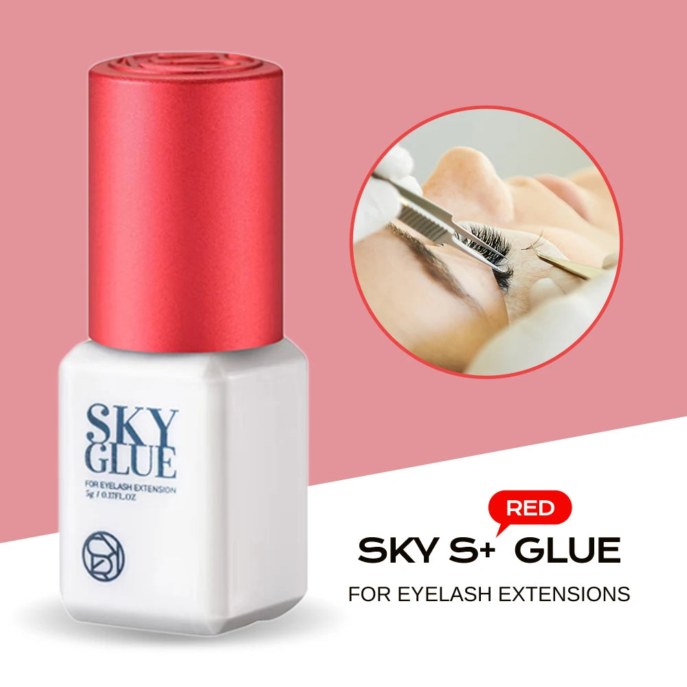 10 Bottles SKY S+ Glue Eyelash Extension 5ml Korea Original Black Red Cap False Lash Sky Adhesive Supplies Makeup Tools Colas