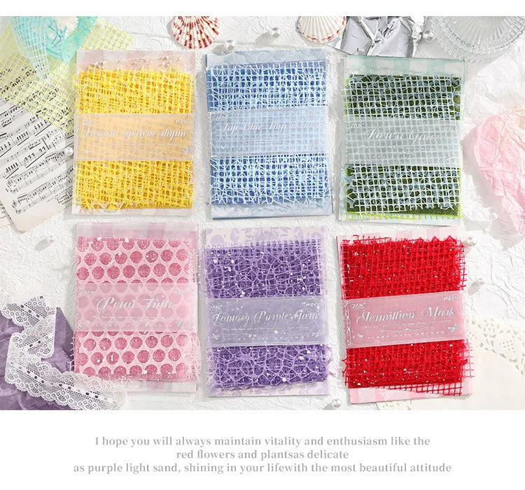 15 pcs Mesh Collage Material Pack, Mixed Texture Non-Stick Journal Papers, DIY Scrapbooking Supplies