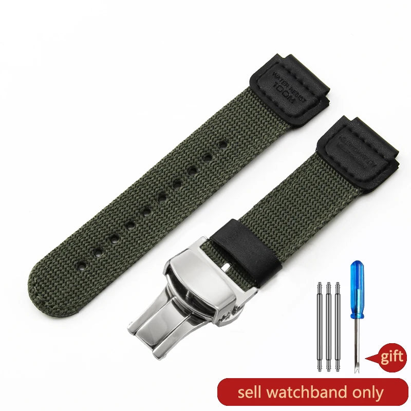 For Casio Small Square Black Army Green Dw5600 GW-5000 5035 GW-M5610 Farm Oak Ga2100 Gm2100 Modified Canvas Nylon 18mm Watchband