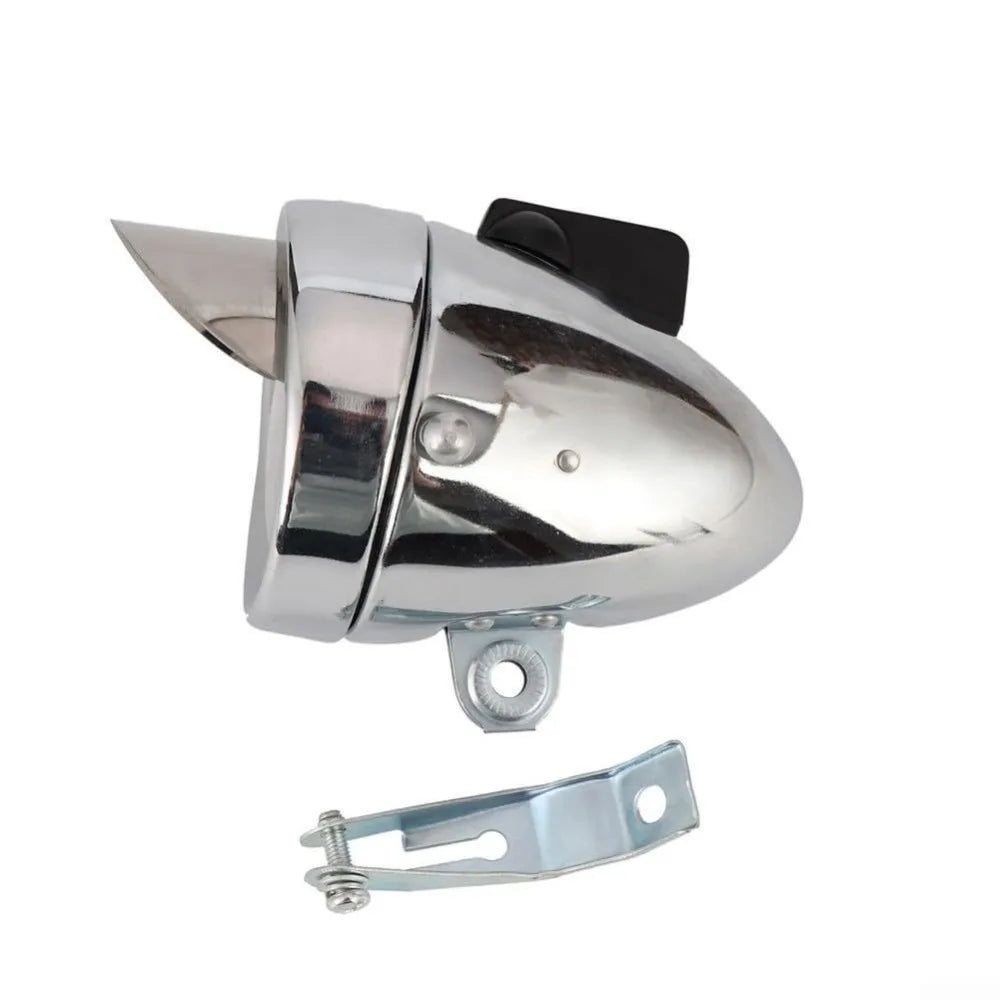 Retro Chrome Steel Bicycle Light Metal Case Easy Installation Bike Headlight Battery Powered Bike LED Lamp Bicycle Accessories