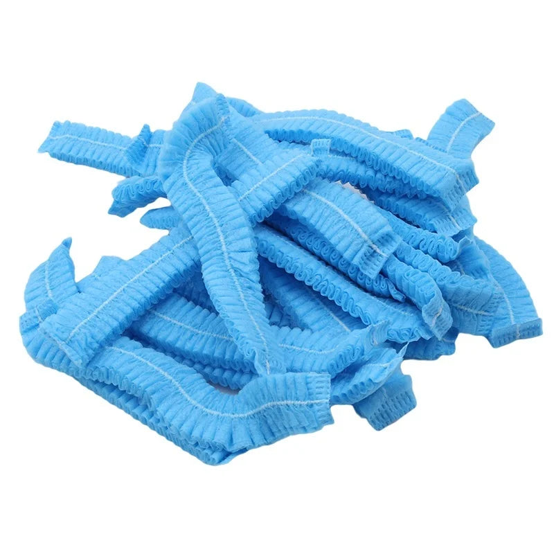 Disposable Microblading Non Woven Fabric Makeup Hair Net Cap Sterile Hat Chef Catering Dust Strip Bathroom Supplies 100 PCS