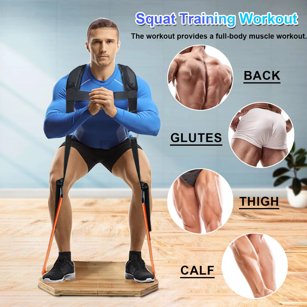 Squat Harness Vest for Resistance Bands – Adjustable Training Strap with Padded Shoulder Support Ideal for Squats Workouts