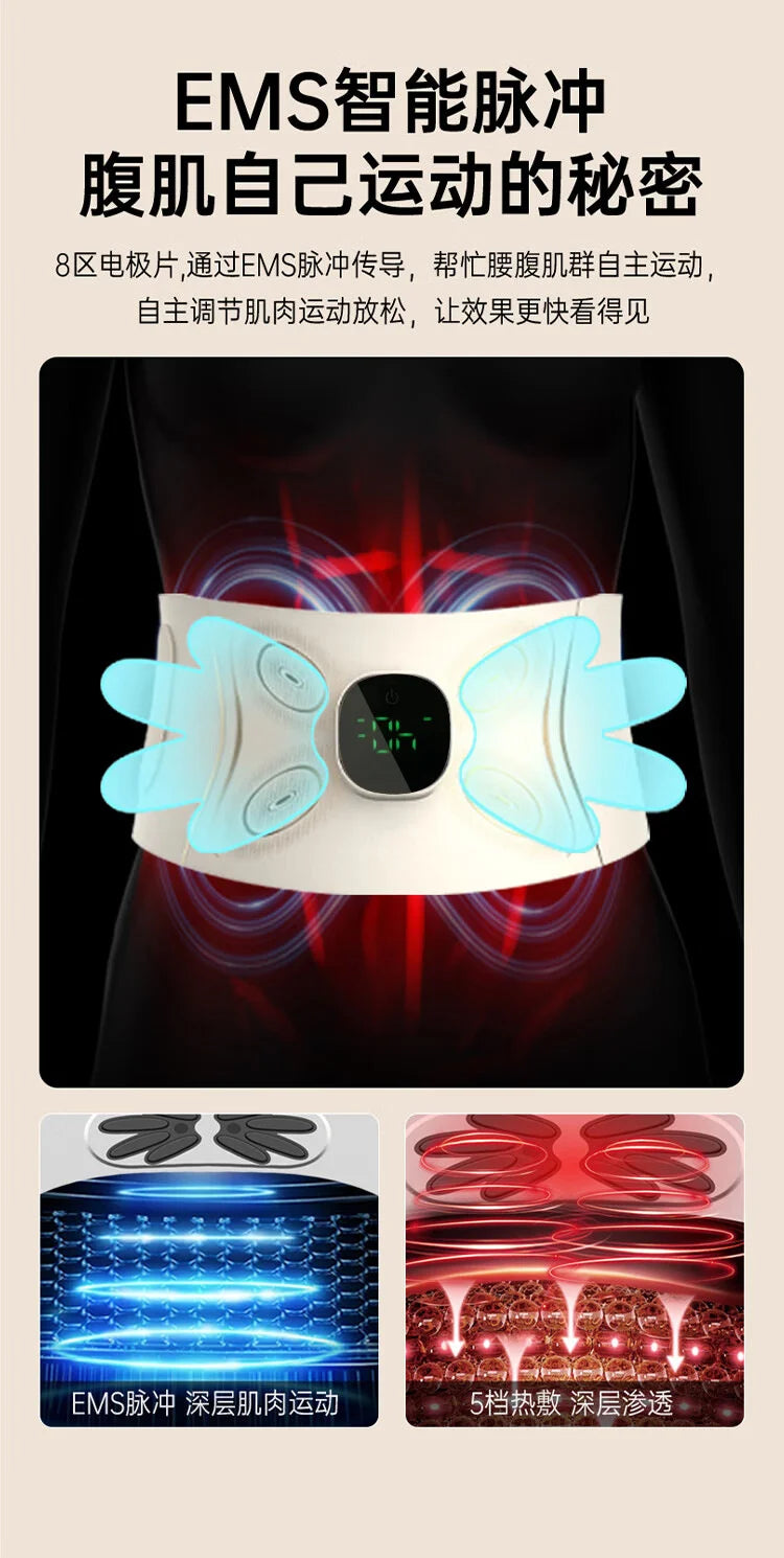 Portable EMS Microcurrent Abdominal Waist Massage Belt Multiuse For Home Workout