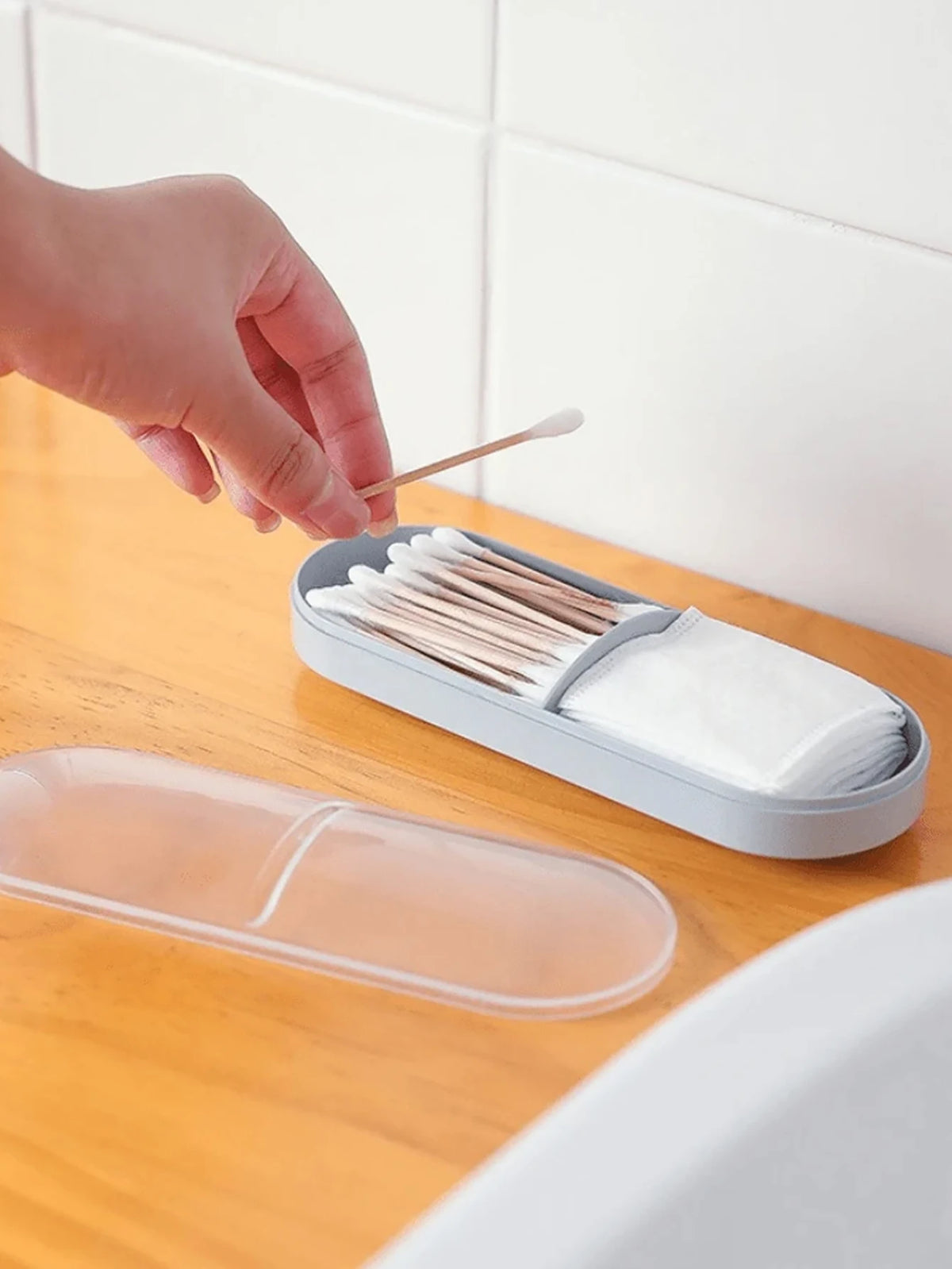 3pcs Travel Cleaning Swab Box, Travel Essentials, Plastic Container Dispenser, Portable Cleaning Swab & Makeup Pad Storage Box,