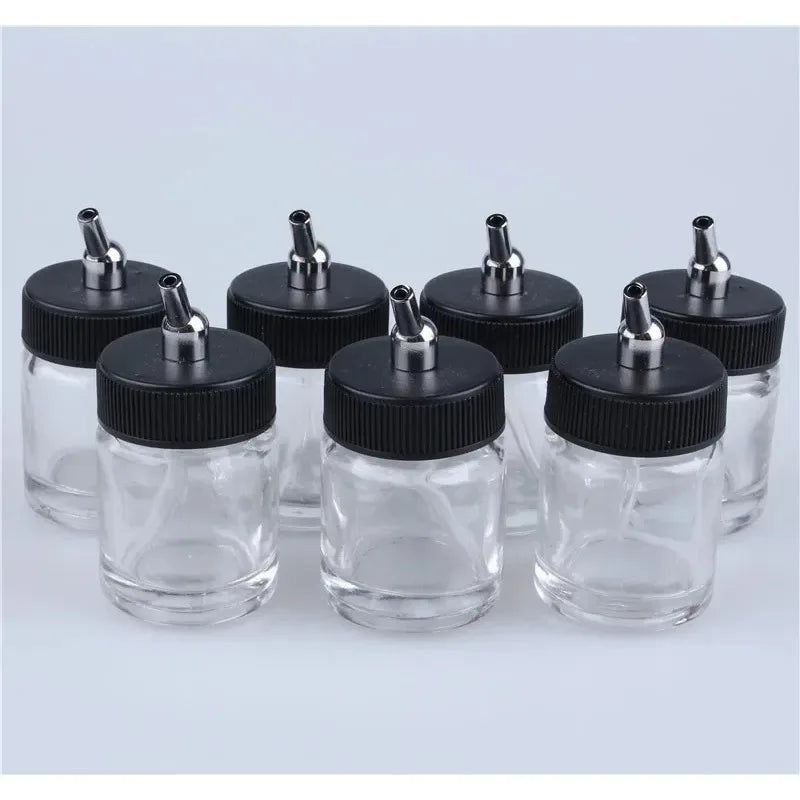 1PCS 22cc Glass Airbrush Pot Bottle Dual Action Airbrush Painting Bottle Container Professional Ink Cup Spray Gun Paint Jar