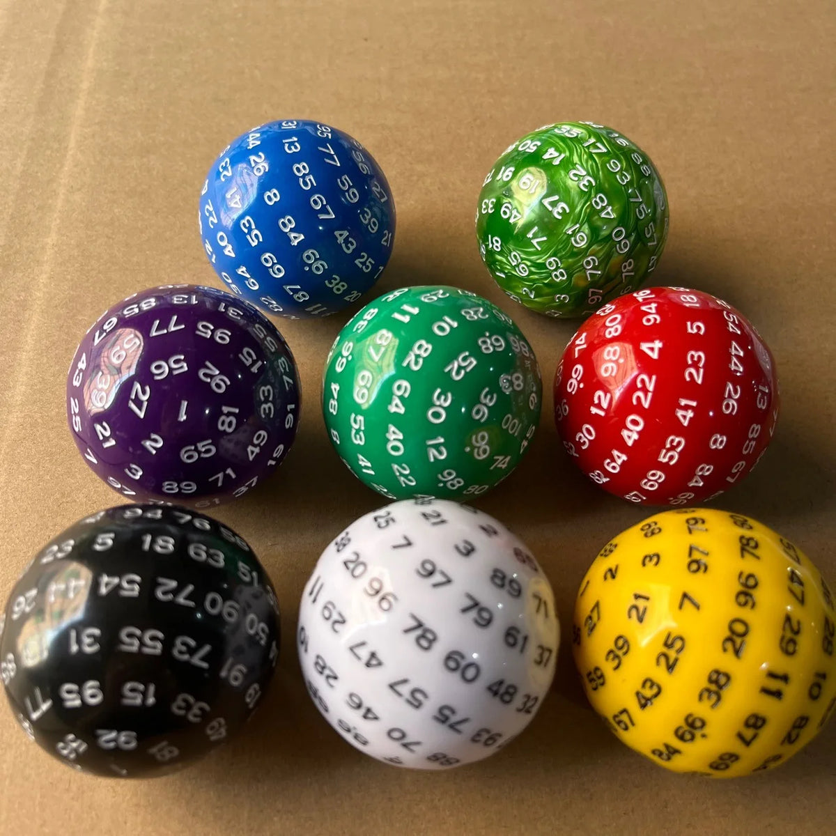 1pcs 100 Side Number Dice for DND TRPG RPG Cthulhu Board Game Running Team Black White Green Red Yellow Polyhedral Dnd Dice Set