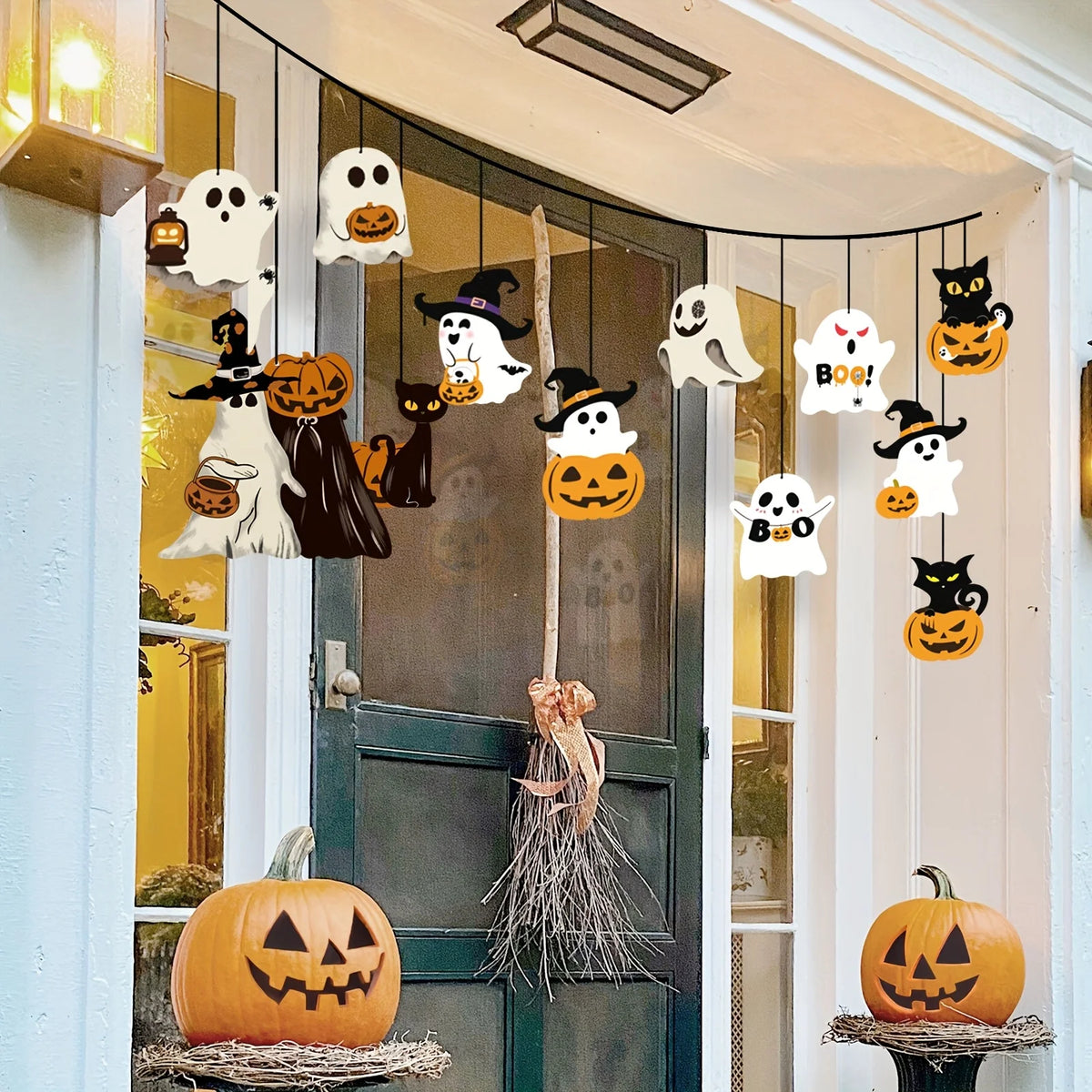 12 Cute Paper Halloween Ghost Decorations
