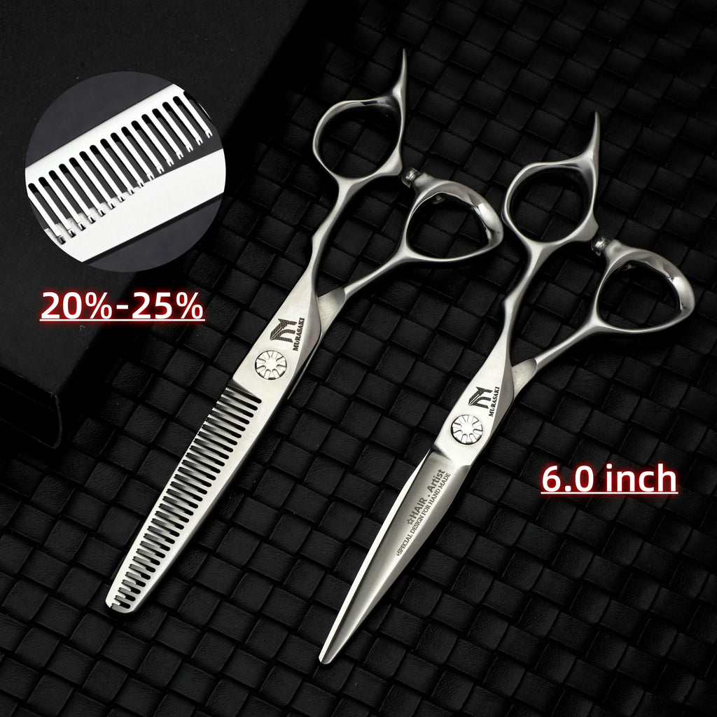 Professional VG10 Steel Barber Scissors, 5.75 Inch Willow Leaf Single-Sided Sharp Blade, Specialized for Regulating Hair Volume