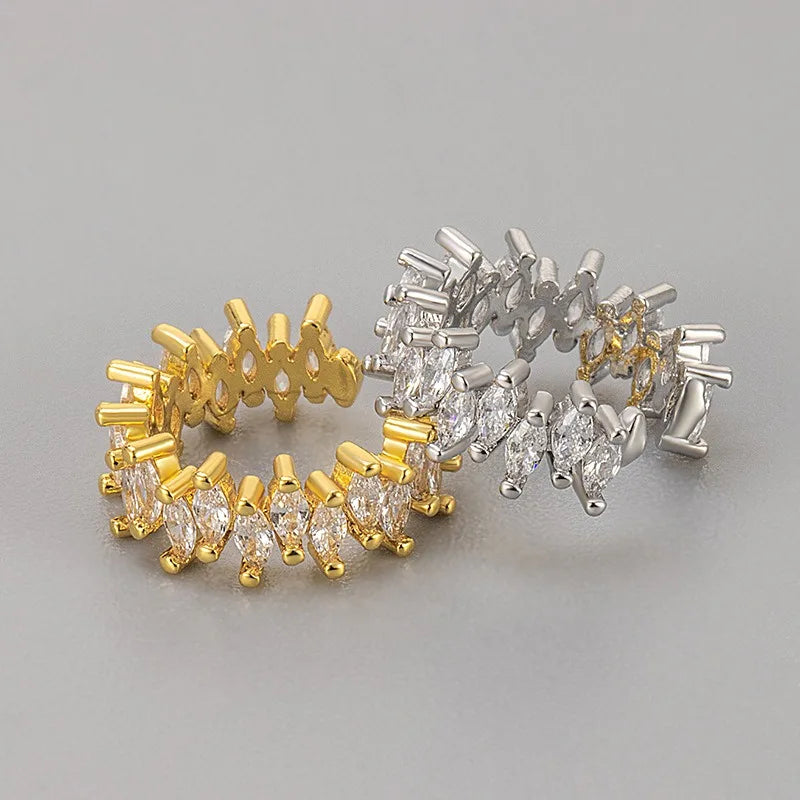 A Girl 1Pcs Horse Eye Zircon Earcuff Clips On Earring for Women Girls No Fake Piercing Cartilage Earrings Ear Ring Without Hole