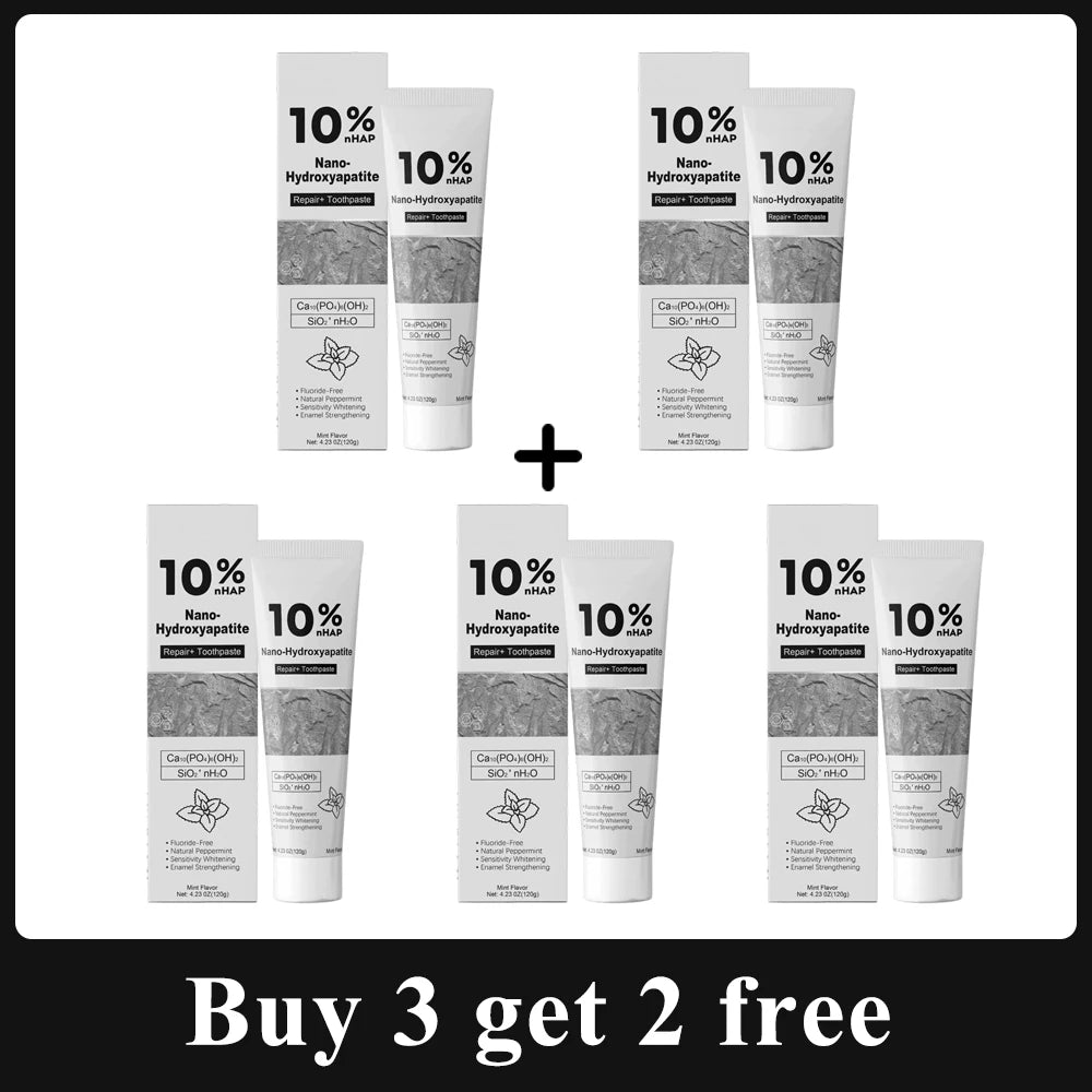 10% Nano-Hydroxyapatite Daily Toothpaste Clean Dental Surface Discoloration Fresh Cool Breath Oral Cleaning Care