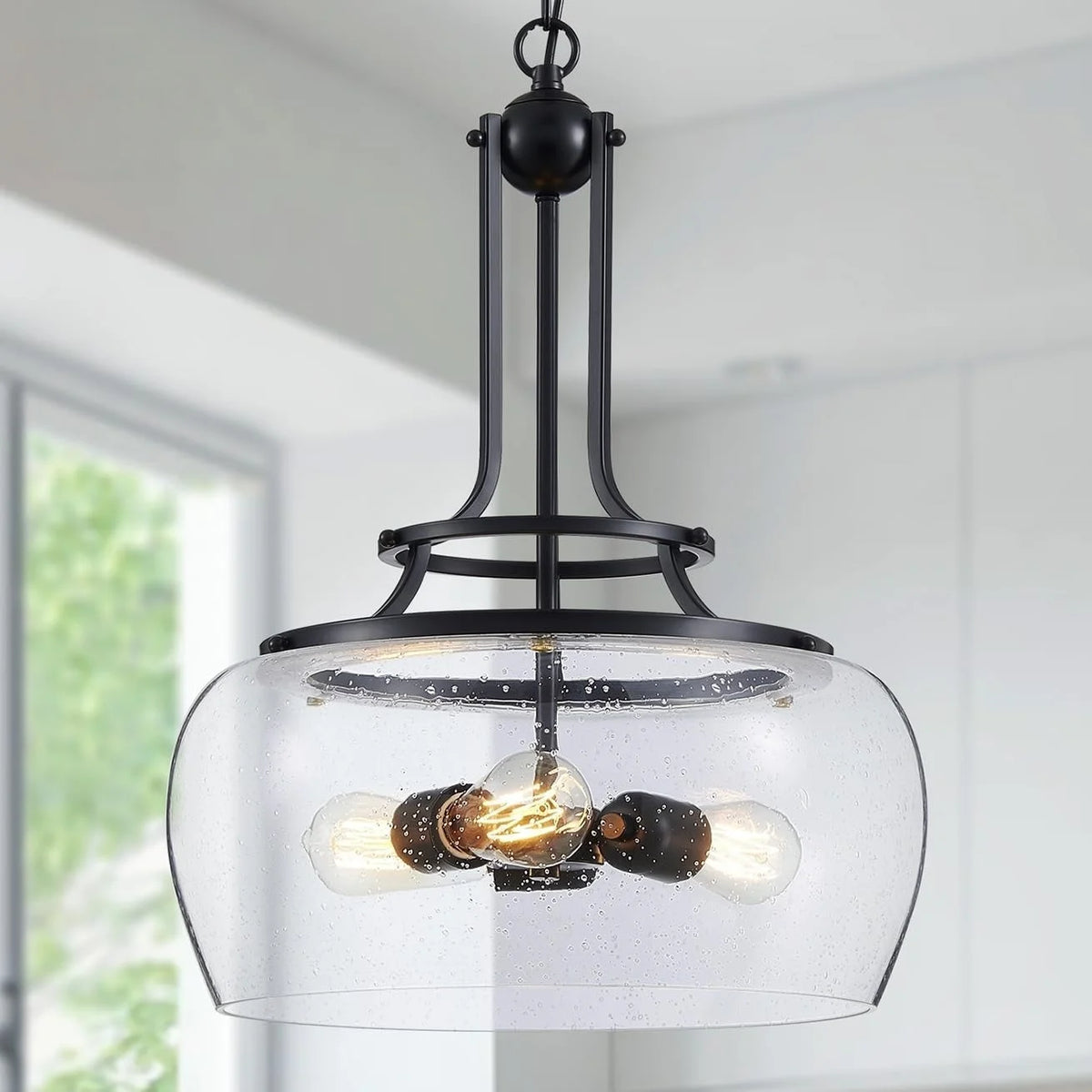 American Retro Glass Led Pendant Light Home Decoration Living Room Dining Room Bedroom Bar Counter Corridor Lighting Fixtures