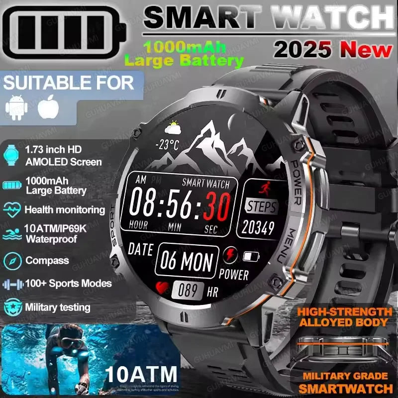 2025 Original TANK X3 Ultra 1000mAh Battery Smart Watch Men GPS Outdoor Sports Fitness Smartwatch 10ATM Waterproof Swim Watches