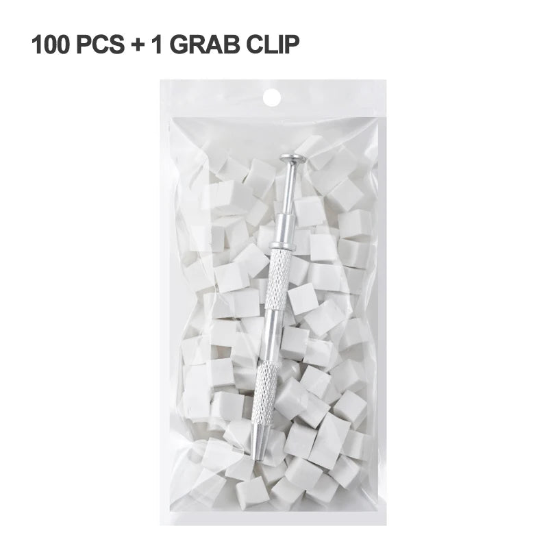 20/50/100PCS Nail Sponge & Grabber Clamp Set for Gradient Nail Art Gel Polish Design DIY Manicure Tools Professional Salon Use