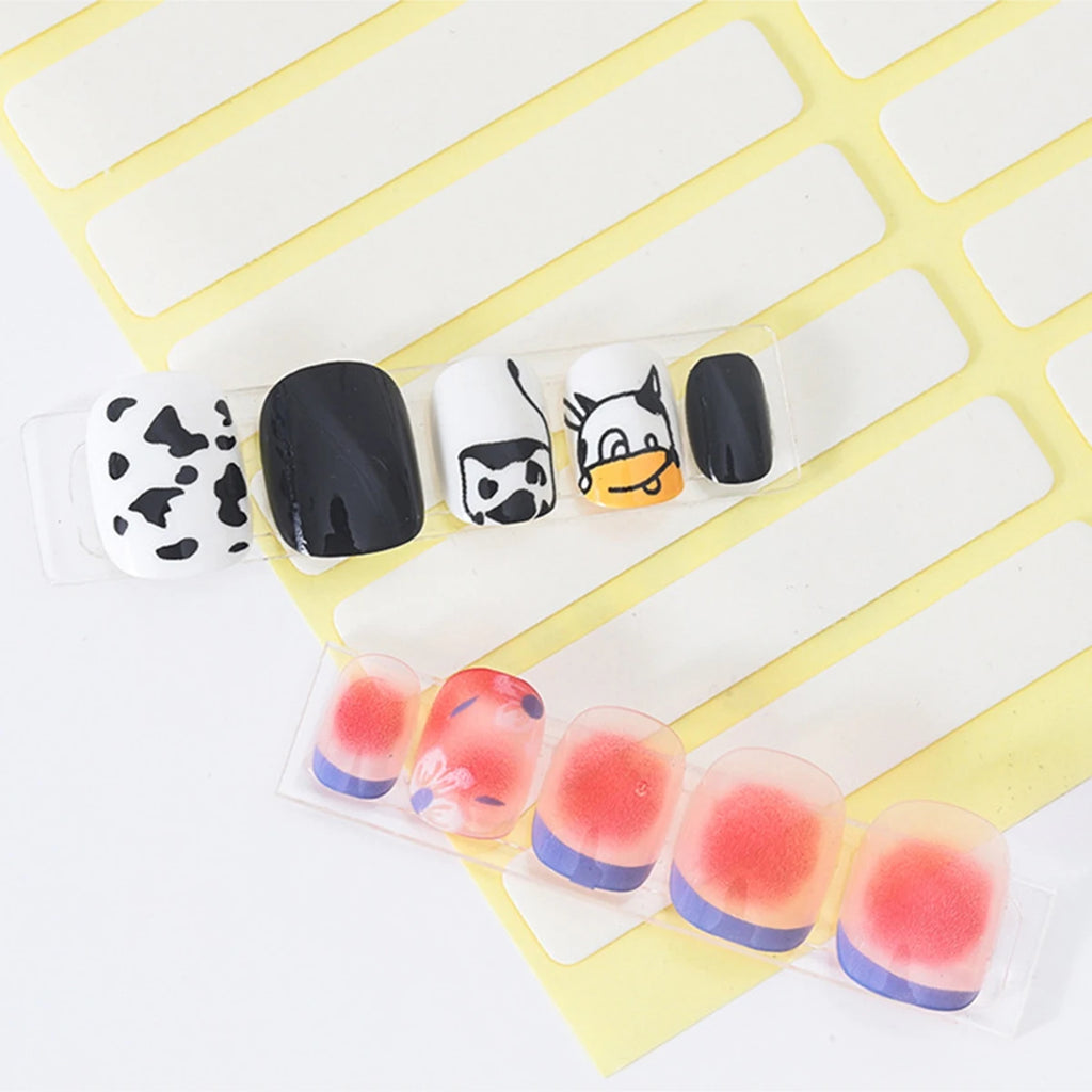 1 to 100 Sheets Double-Sided Crystal Nail Adhesive Strips Transparent PET Tape for False Nail Practice Display & Training Stands