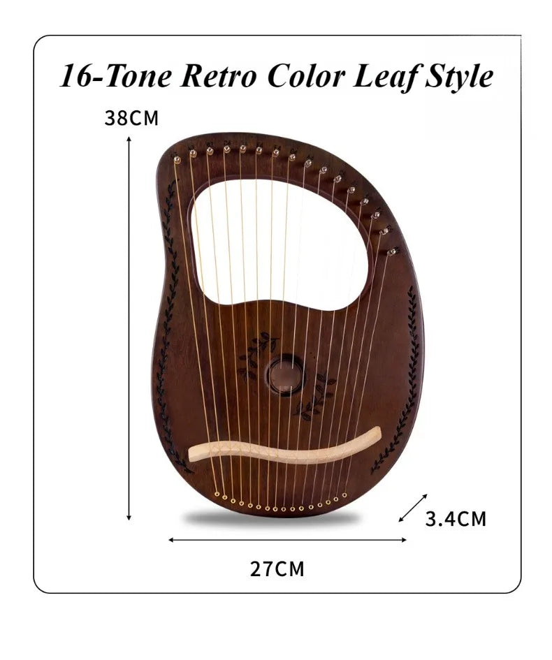 16 String Harp Beginner Children Portable Lira Harp Professional Wooden Chinese Small Harps Handmade Handheld String Instruments