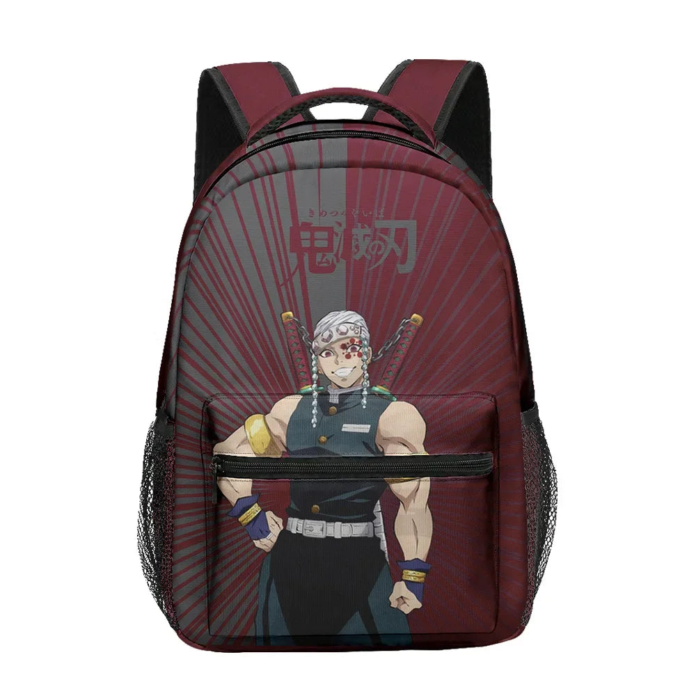 New Anime Peripheral Demon Slayer 3D School Backpack Lunch Bag Pencil Case 3-Piece Set Printed Holiday Gift for Students Gift