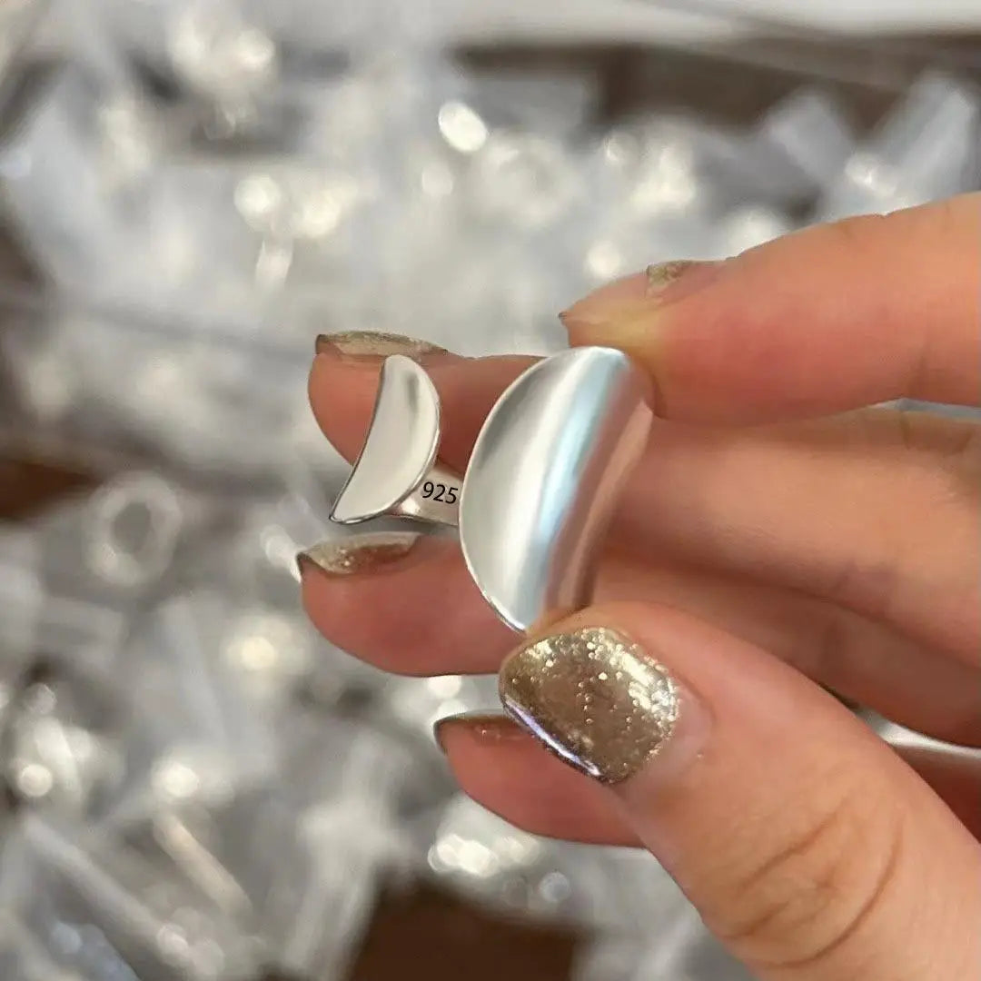 925 Sterling Silver Flower Geometry Ring For Women Girl Hollow Out Zircon Grace Wide Jewelry Gift Dropshipping
