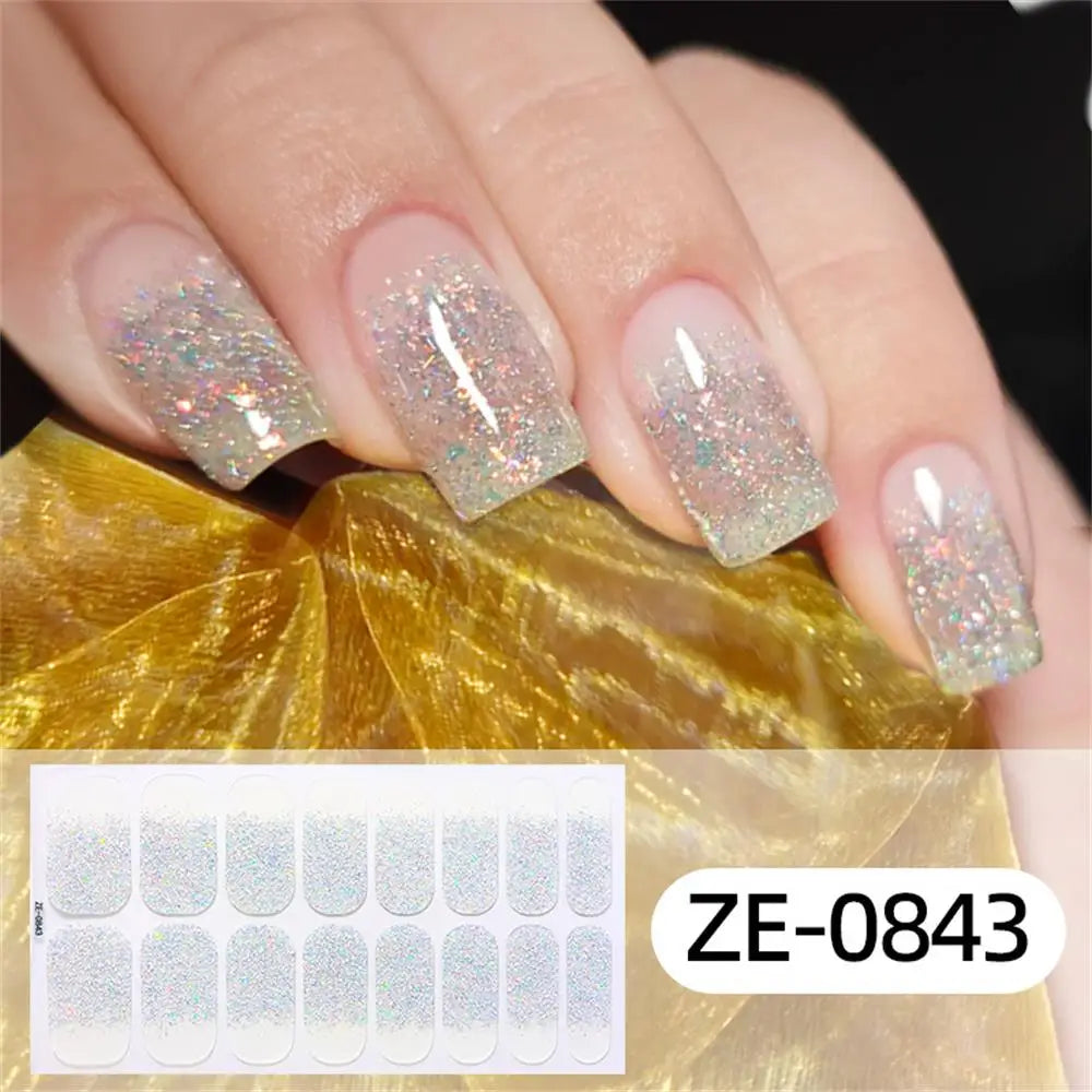 Gradient Galaxy Series Press-on Nails | 16-Piece Set of Removable Self-Adhesive Fake Nail Stickers | Valentine's Day Gift Idea