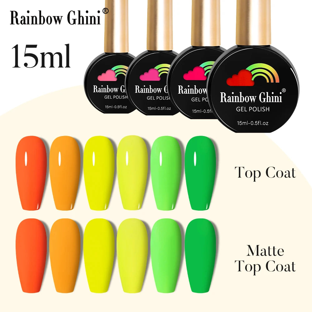 RG 15ML HEMA&TPO FREE Summer Series Fluorescent Gel Polish in Sporty Style Y2K Nail Polish Suitable for Parties Nail Art UV Gel