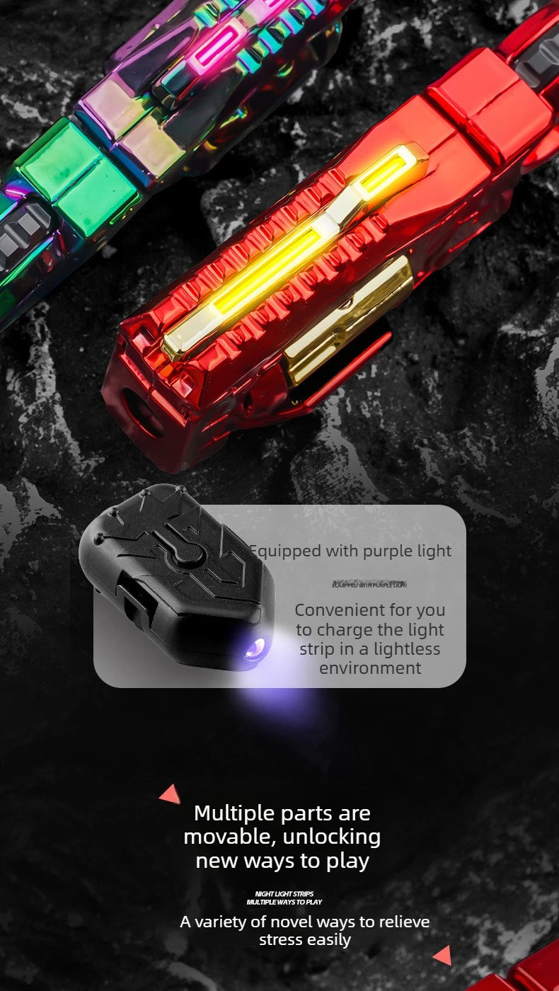 Alloy Mini Toy Gun with One-Button Shell Ejection Spinner Multiple Fun Modes Stress Relief Fidget Toy Cool Gift for Boys Teens