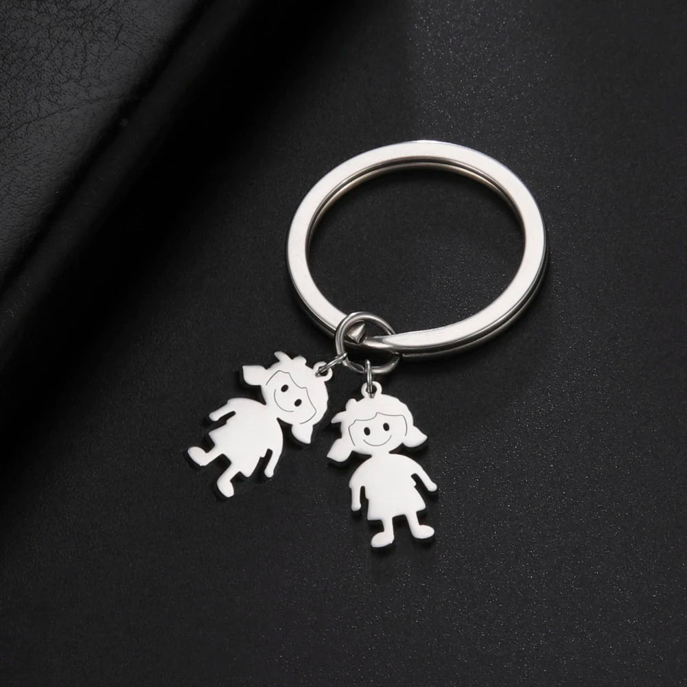 Couple Friend Custom Key Chain Personalized Keychain Family Name Gift For Women Men Father Mother Stainless Steel Charm Jewelry