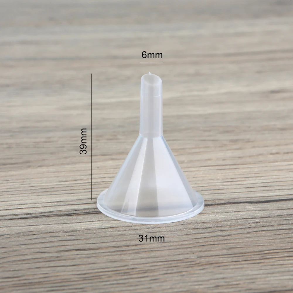 100/50pcs Mini Plastic Funnel, Perfume Liquid Funnel Essential Oil Filling Funnel, Small Clear Plastic Funnel for Liquid Filling