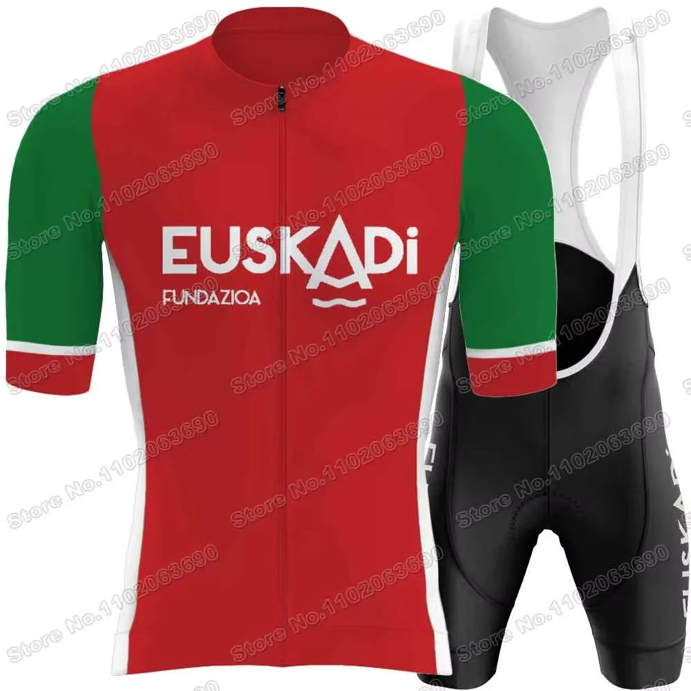 2026 Euskadi Basque Country Team Cycling Jersey Set Euskadiko Cycling Clothing Summer Road Bike Shirts Suit Bicycle Bib Shorts