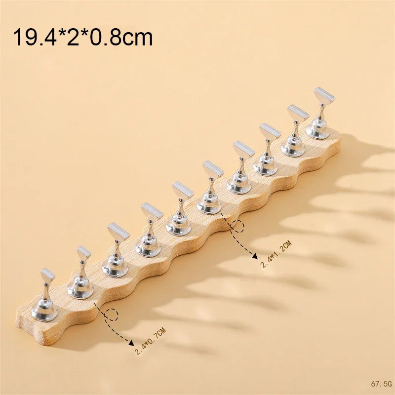 10/5Pcs Transparent Aurora Nail Stand Magnetic False Nail Tips Holder Press on Nails Display Rack Acrylic Nail Painting/Training