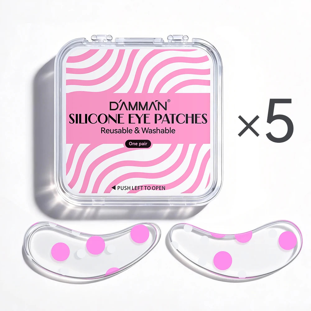 DAMMAN Multi-purpose Eye Pads for Eyelash Extensions Reusable Silicone Eye Patches Lash Lift Under-eye Patches Makeup Tools