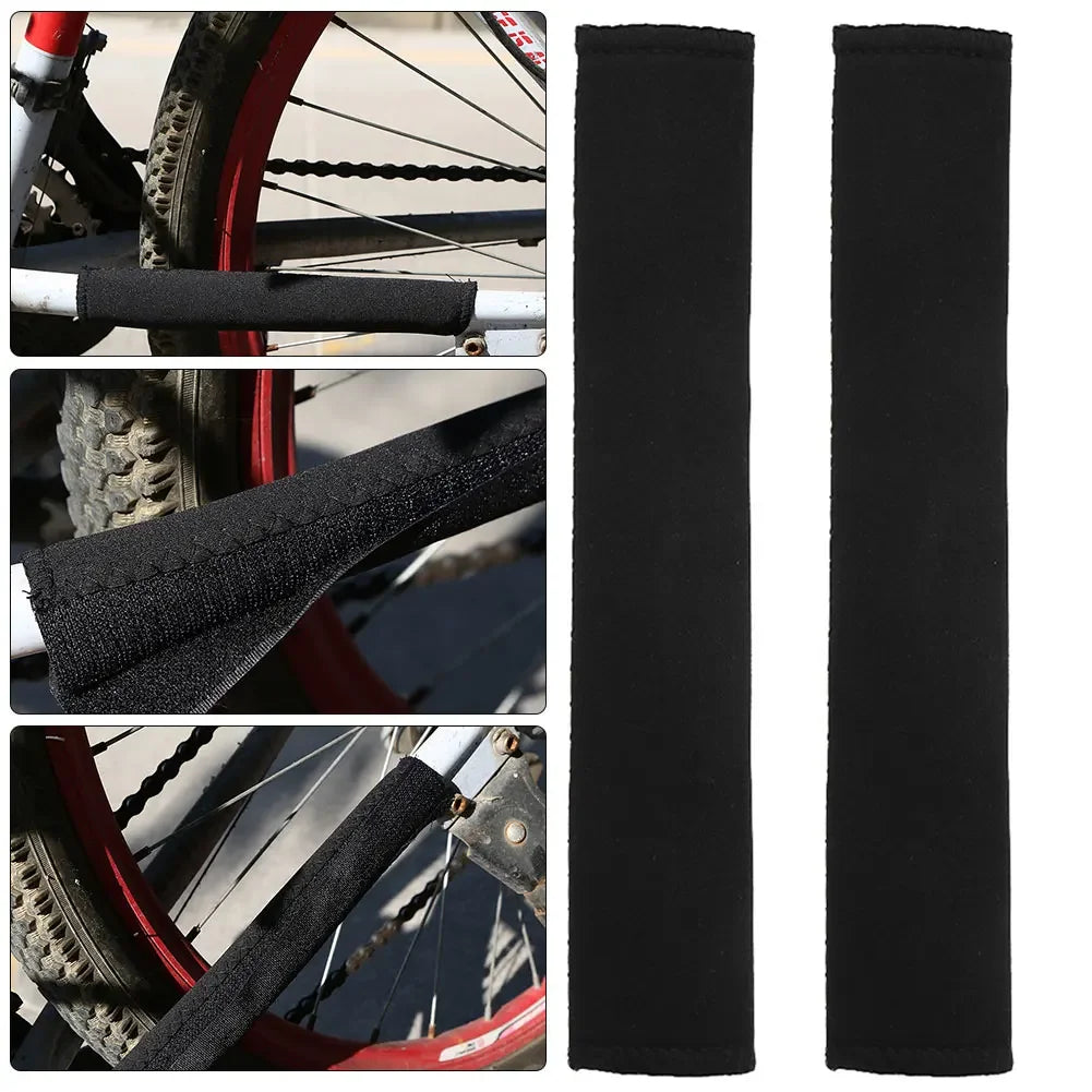 1/2PCS Bike Frame Chain Protector Neoprene Polyester Guard Black Cycling Chain Protection Accessory