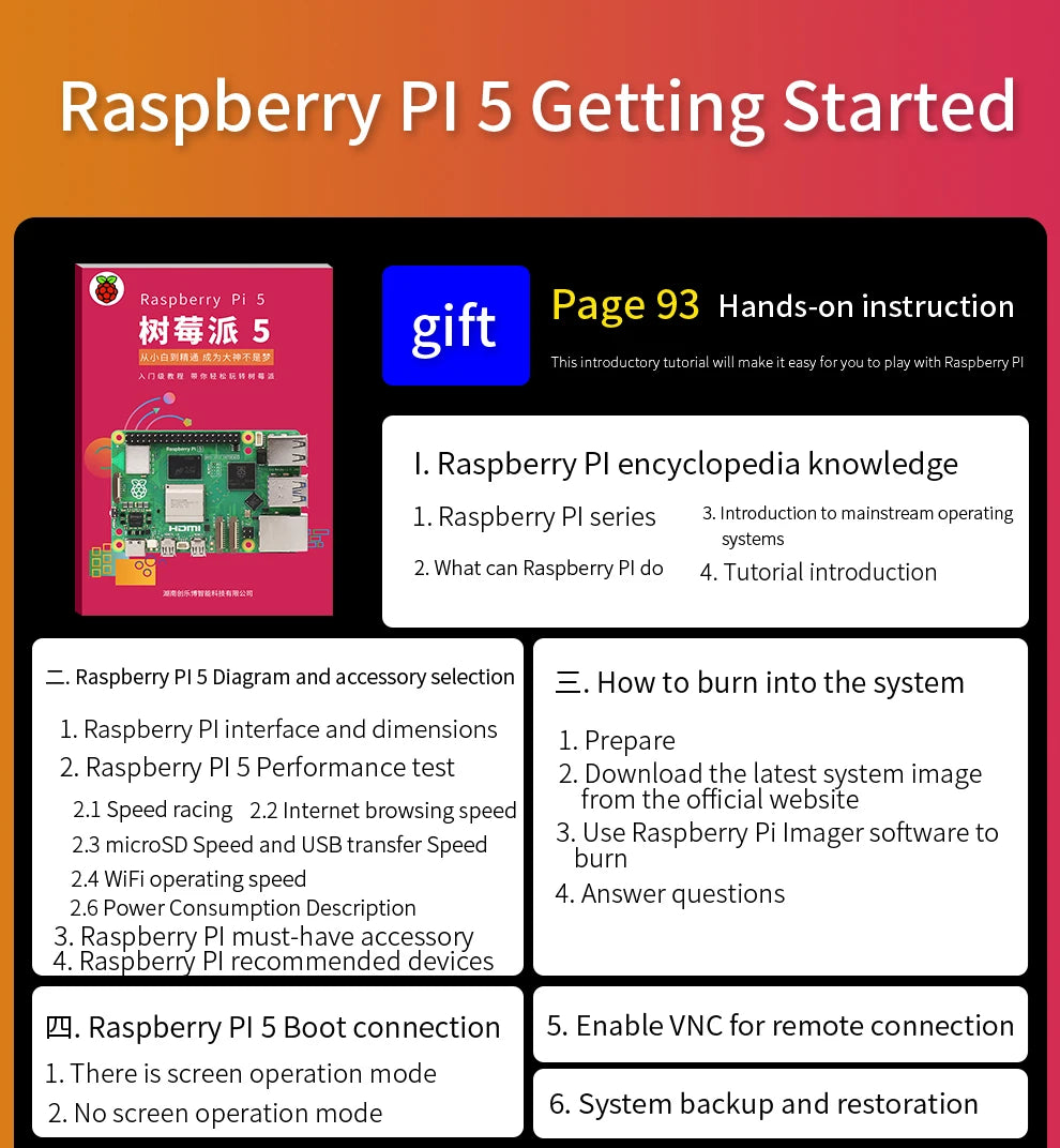 Raspberry Pi 5 Generation Development Board LINUX Suite Computer AI programming motherboard Raspberry Pi 5B 4G/8GB