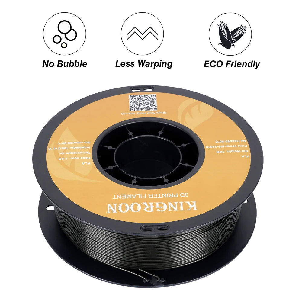 KINGROON 10kg MIX PLA Filament 1.75mm Spool Wire Plastic For 3D Printer Material +/-0.02MM Vacuum Packaging 3D Printing Filament