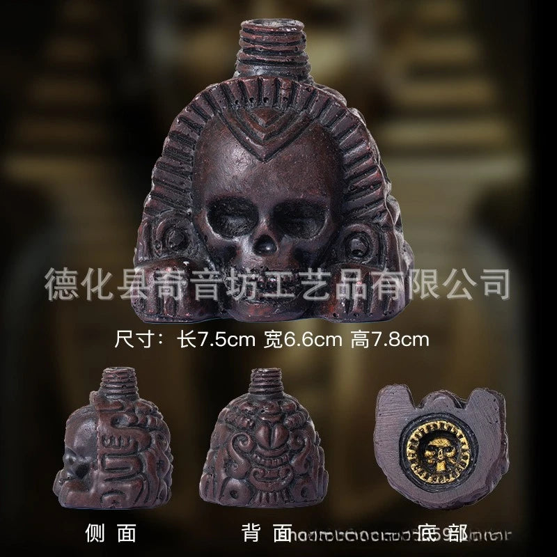 1PC Aztec Death Whistle Skull Head, Eerie Screaming Noise Maker for Party Prank or Halloween Gift of Resin Craft Toy