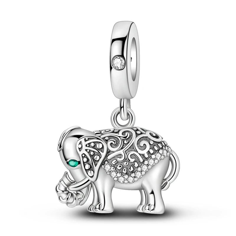 Beautiful 925 Sterling Silver Puppy Cat Swallow Raccoon Giraffe Animal Pendant Fit DIY Bracelet Necklace Package Jewelry Gifts