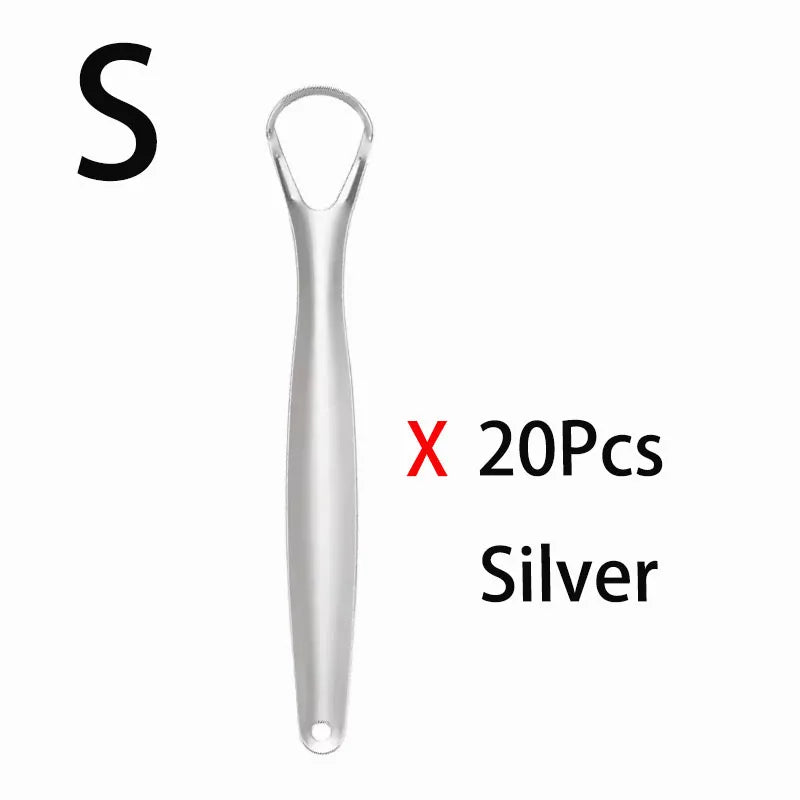 1Pc/2/4/10//20/50Pcs Dental Stainless Steel Tongue Scraper Bad Breath  Tongue Coating Cleaner Oral Care Tools Large/Small