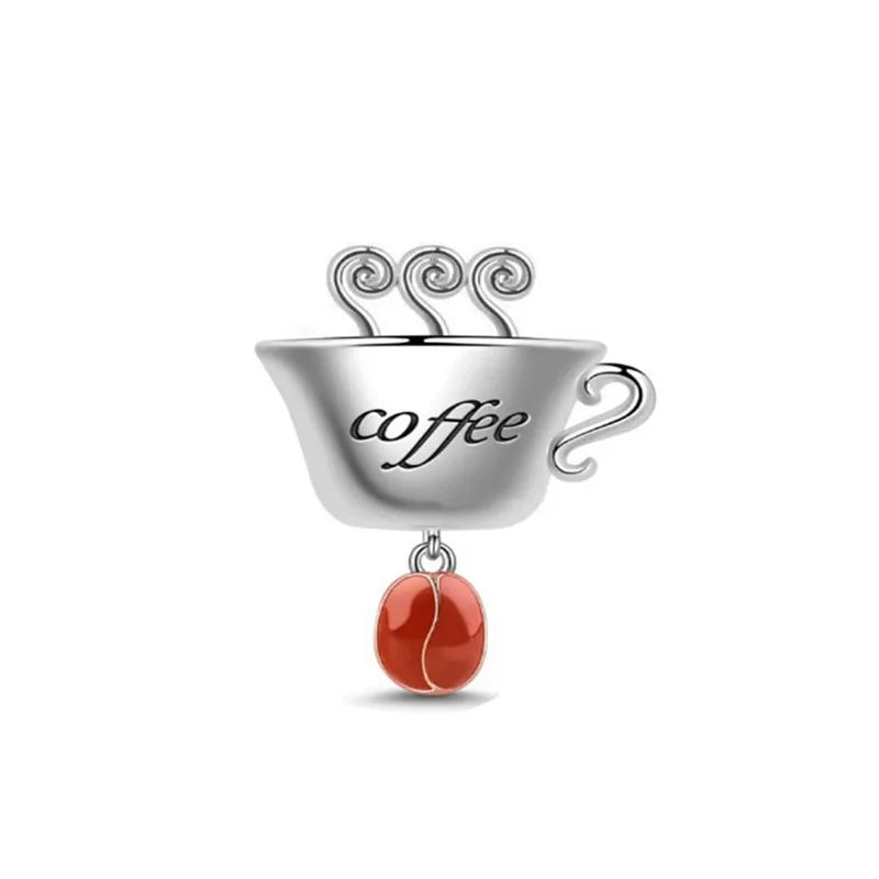 Hot Selling 925 Silver Cup,Coffee Cup,Beer,Bead Pendant Suitable European Original Bracelet DIY Accessories,Exquisite Jewelry ﻿