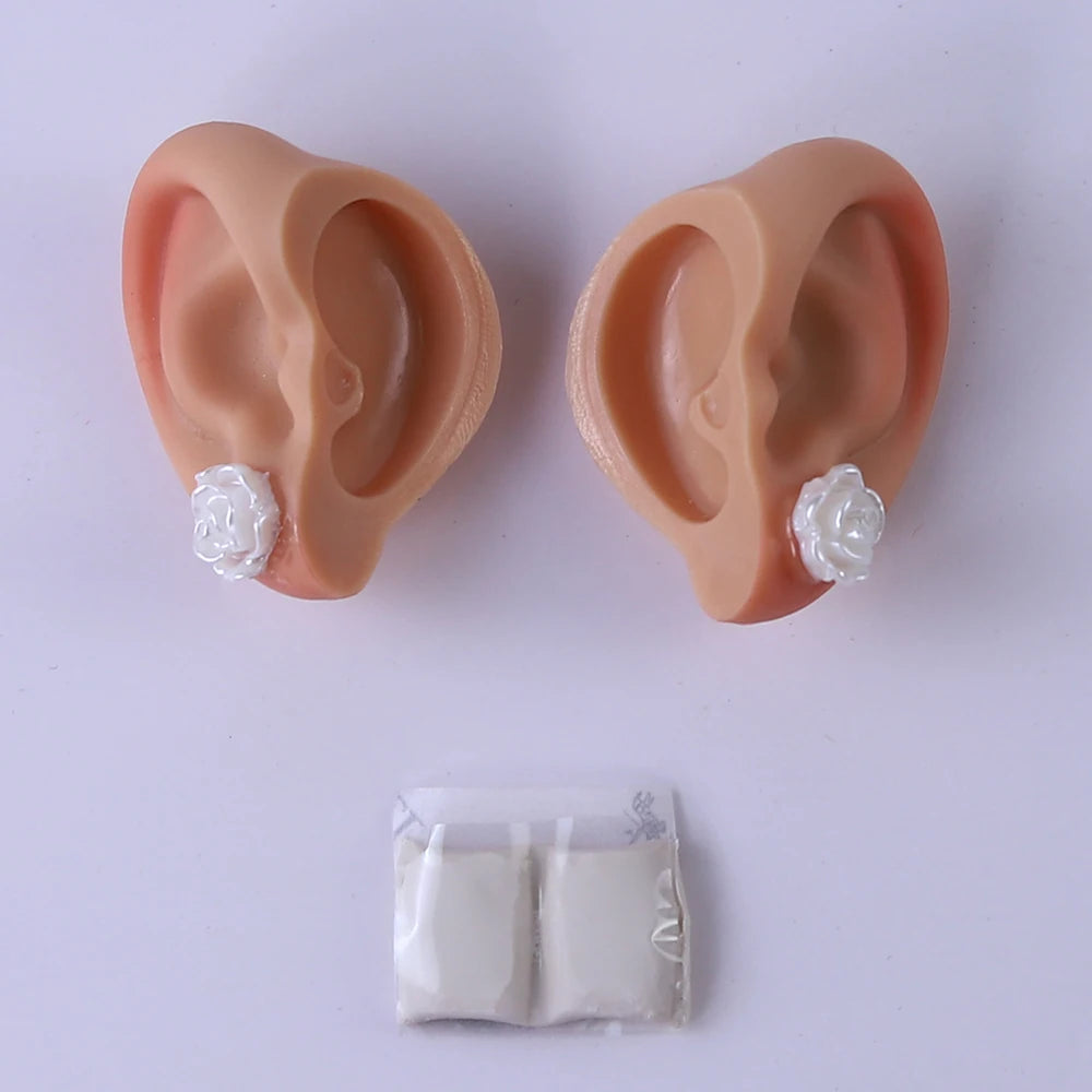 Blyth 1/6 Doll Ear: Hand-painted Ears with Rhinestone Texture and Openwork Design DIY Accessories for 30 cm Dolls
