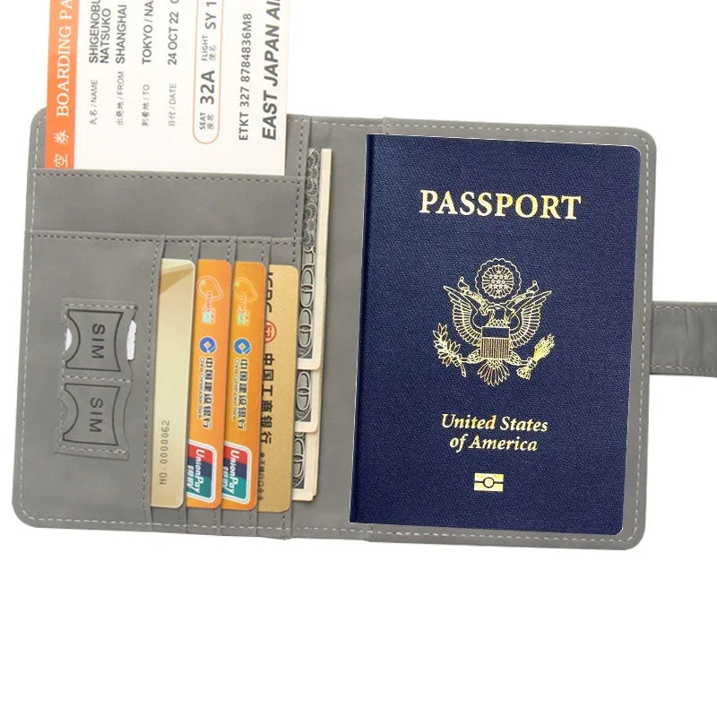 Rfid Global Flight Passport Holder Laser Engarved Name Passport Cover Custom Name Travel Wallet
