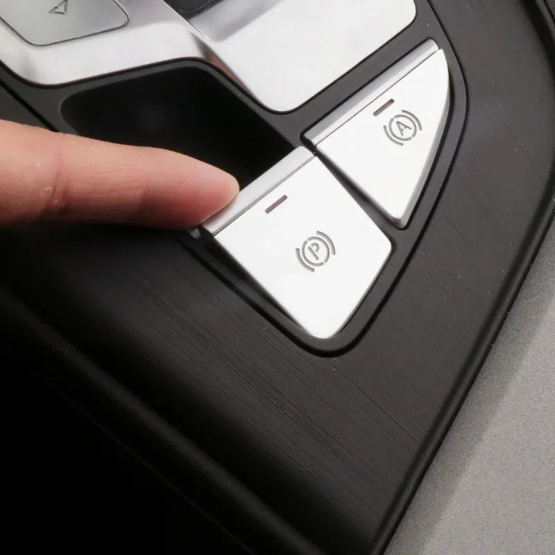 Car Decal Central Handbrake A P Buttons Decorative Panel Covers Stickers Trim For Audi A4 B9 Interior Auto Accessories Goods