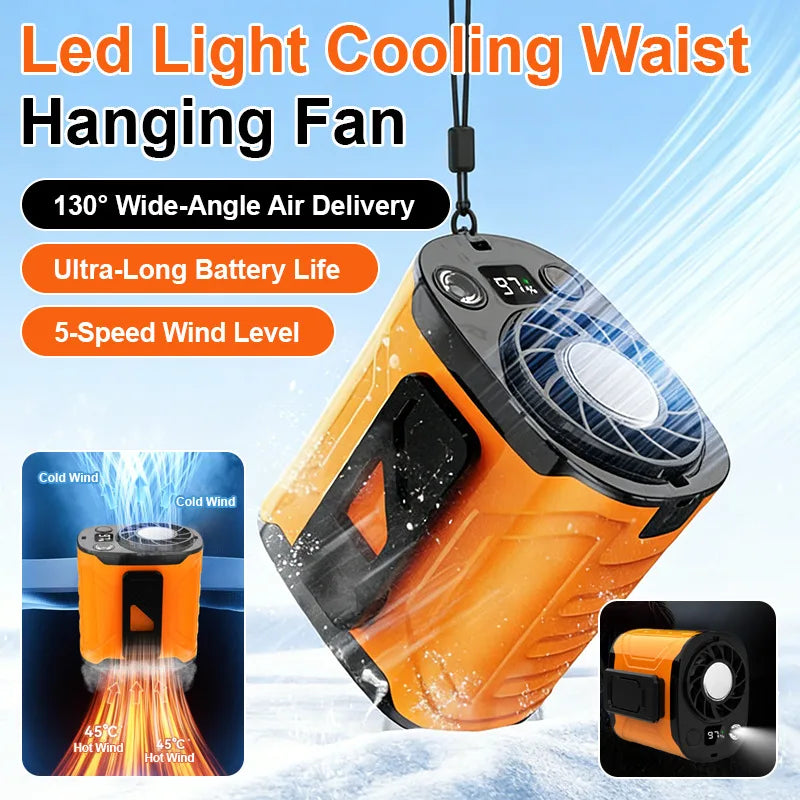 Hanging Waist Ice Fan With Light Digital Display Hanging Waist Fan