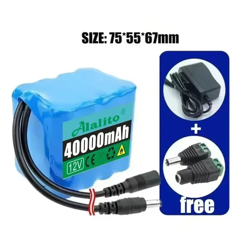 NEW 12V 3S4P 20000mah battery 18650 Li-ion 40Ah Rechargeable batteries with BMS Lithium Battery packs Protection Board +Charger