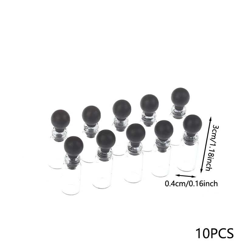 10pcs 0.5/1/2/3ml Empty Mini Glass Perfume Small Sample Vials Bottle Laboratory Liquid Fragrance Test Tube Empty Perfume Bottle