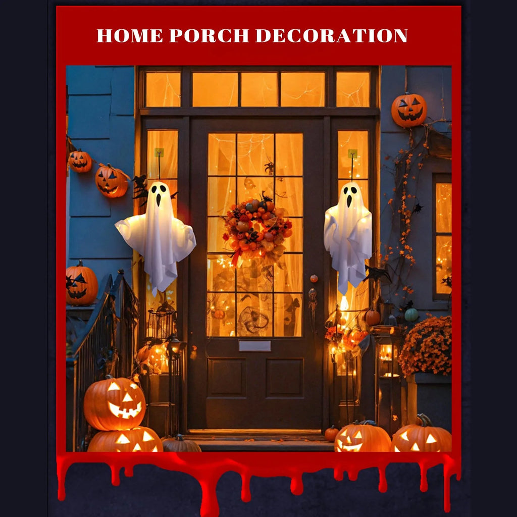 Halloween Ghost Hanging Decorations Halloween Hanging Light Up White Flying Ghosts Tree Window Wall Scary Ornament 2026