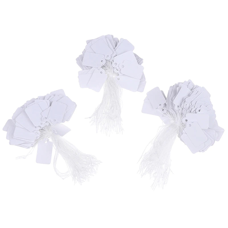 300Pcs label tie string strung ticket jewelry merchandise display price tags